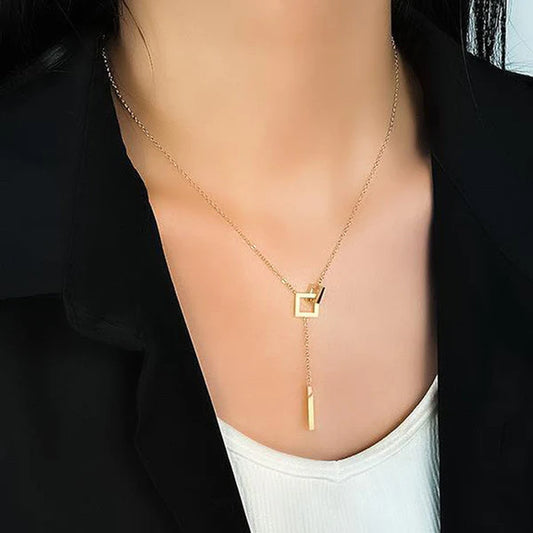 Square Geometric Necklace