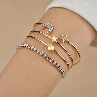 Star & Moon Bracelet (Pack Of 4) - Bracelet