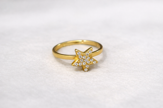 Anti Tarnish Diamond Star - Ring