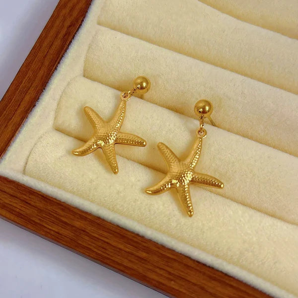 Anti Tarnish Star Drop - Earrings