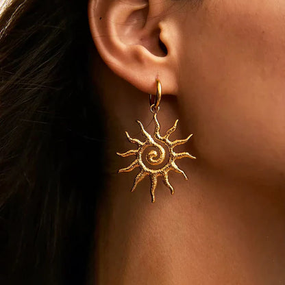 Anti Tarnish Sun - Earrings