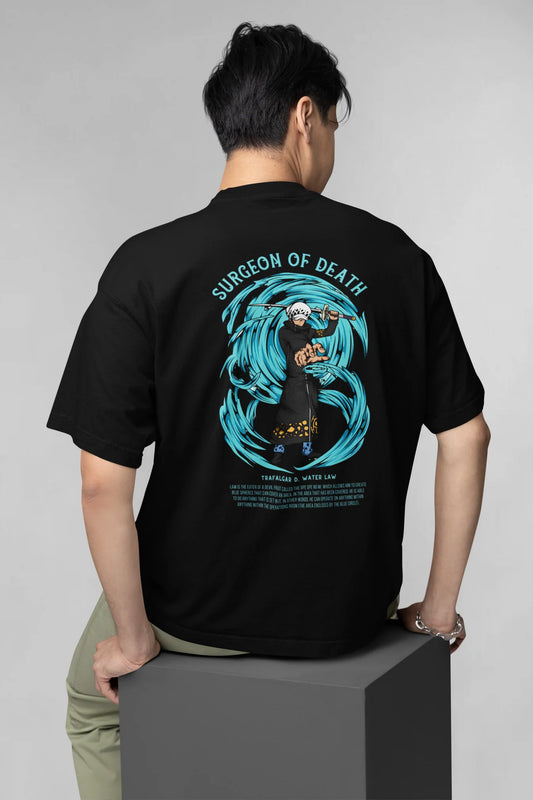 Trafal D. Water law Surgeon of Death (One Piece) Unisex Oversized T-shirt (Black - L)
