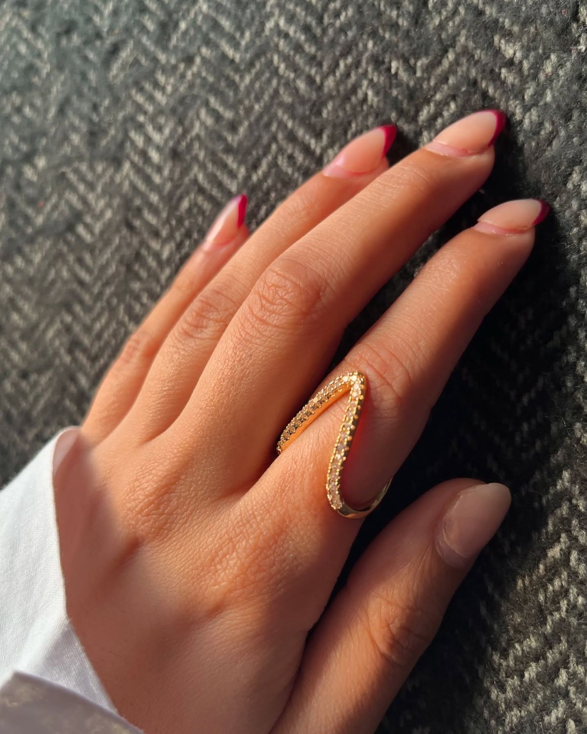 Anti Tarnish V Shaped Finger - Ring