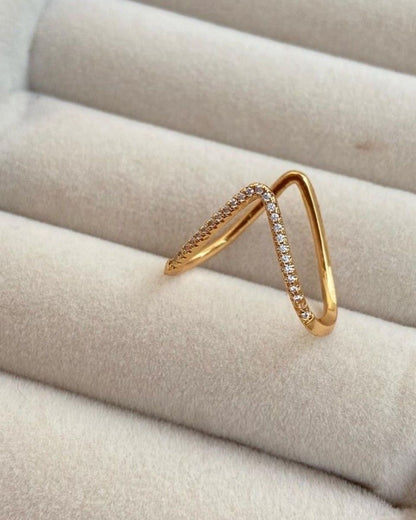 Anti Tarnish V Shaped Finger - Ring