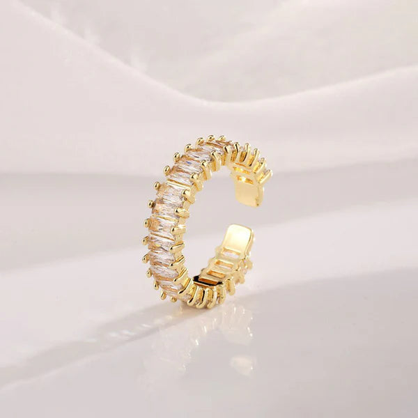 Anti Tarnish Stones Adjustable Finger - Ring