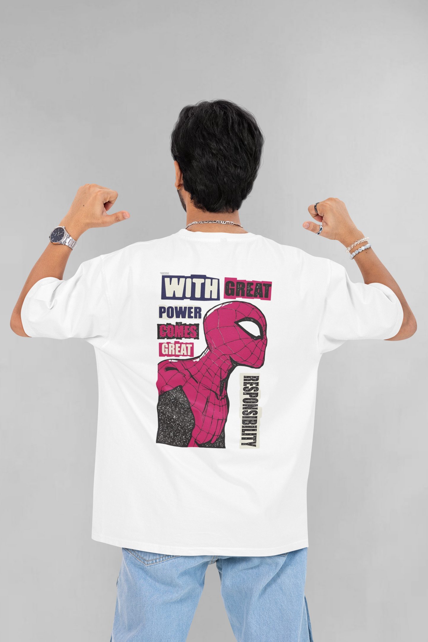 Great Power. Greater Responsibility. (marvel) unisex oversized t-shirt